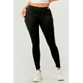 thumbnail image 2 of Shosho Womens High Waist Tummy Control Yoga Leggings With Side Rib Panels & Pockets Black Small, 2 of 6