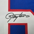 thumbnail image 2 of Framed Autographed/Signed Lawrence Taylor 35x39 New York Blue Stat Football Jersey Beckett BAS COA, 2 of 2