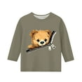 thumbnail image 4 of AUNVITO Boys Girls Shirts Bear Print Tshirt 3/4 Sleeve Top Funny Graphic Tshirts 3-12 Years, 4 of 4