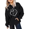 thumbnail image 2 of Byoo Oversized Valentine Hoodie for Toddler Girl Love Heart Graphic Kangaroo Pocket Hooded Pullovers Top Soft Daily Sweatshirt for Kids, 2 of 3