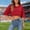 Red, variant on 2026 Womens Cropped Top Y2k Hop Plain Football Crop Top V Neck Short Sleeve Shirts Mesh Streetwear(Red,XL)