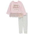 thumbnail image 2 of Kidtopia Little Girls 4-6X Quilted Peplum Legging Set (Light Pink 6), 2 of 2