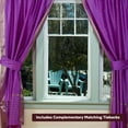 thumbnail image 2 of Rod Pocket Sheer Sari Curtains 43" W x 96" L matching tiebacks- Handcrafted Lavender Indian Drapes Unlined for light & airy ambience Perfect for Living/Bedroom/Dining Room Sold in Pairs, 2 of 5