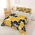 thumbnail image 2 of Homewish Bohemian Daisy Flowers Full Size Comforter Sets,Classic Aesthetic Bedding Comforter Set,Orange Black,Light Gray Reversible,3 Pieces,1 Comforter and 2 Pillowcases, 2 of 7