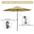 thumbnail image 5 of Yescom 9FT UV50+ OLEFIN Outdoor Patio Umbrella with Base Crank Tilt Fade Resistant for Garden Beach Pool Deck Market Porch Backyard Cafe,Tan, 5 of 9