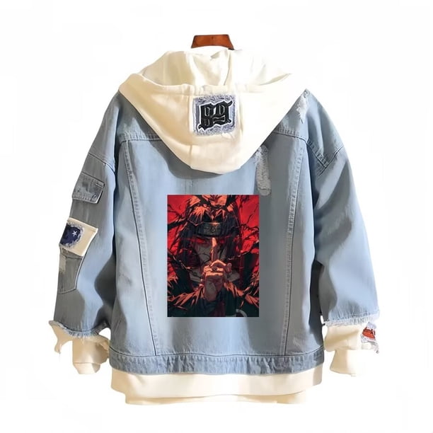 Chaqueta vaquera casual con estampado digital Naruto Uchiha Itachi