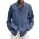 thumbnail image 1 of Men's long-sleeved cotton and linen dress shirt, 1 of 5