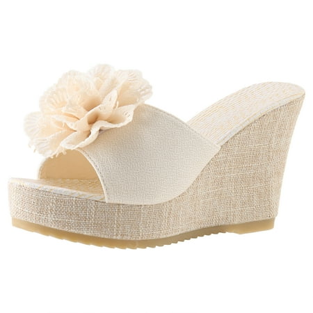 

PEASKJP Sandals for Women Dressy Summer Sandals for Women Dressy Womens Sandals Low Wedges Peep Toe Wrapped Cute Diamond Dressy Sandals (Beige 8)