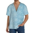 thumbnail image 1 of Fotbe Snowflake Snowing Camisa Estampada de Manga Corta para Hombre, Casual de Verano, Estilo Playero, Sin Arrugas-4X-Large, 1 of 5