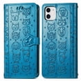 thumbnail image 1 of Funda Cartera FOXDOCK para iPhone 12 Mini , Flip PU con Relieve de Gatos y Perros, Tarjetero y Soporte, 1 of 6