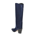 thumbnail image 4 of FSJ Women Classic Triangle Rivets Studs Pointed Closed Toe Knee High Boots Chunky Block High Heels Pull On Comfort Casual Office Wear Shoes Size 8 Blue, 4 of 4