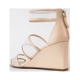 thumbnail image 4 of Cecelia New York Dorothy Wedge Sandals Clear Strap Heel Zip Strappy Ankle Sandal (Nude, 11), 4 of 4