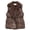 Coffee, variant on Womens Winter Coats, Faux Fur Lapel Sleeveless Quilted Layering Outerwear, Cinched Waist Nylon Spandex Puffer Piece, 1‑Pack, M‑XL True to Size