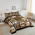 thumbnail image 2 of Aztec Bedding Set Woodland Animals Black Bear Quilt,Southwest Native Exotic Ethnic Indian Tribal Geometry Comforter Set King Country Deer Reindeer Duvet Insert,Retro Rustic Farmhouse Decor, 2 of 5
