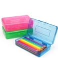 thumbnail image 7 of Yhmxh Pencil Box, Clear Pencil Case, Large Capacity Plastic Hard Pencils Case Crayon Box with Snap-Tight Lid Stackable for Pens Pencils Office Supplies Stationery Storage Organizer Box, 7 of 7