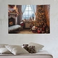 thumbnail image 3 of Chilfamy  Christmas Tapestry Photography backdrop White Fireplace Xmas Tree Windows Bright Sofa Kids Family Winter Holiday New Year Christmas Eve Party Wall Art Fabric 60x40 In 60x40in, 3 of 7