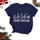 thumbnail image 4 of Navidad Mujeres Tops, Cuello Redondo Manga Corta Impresa Camiseta, Vintage Holiday Humor Tee Top, 4 of 4