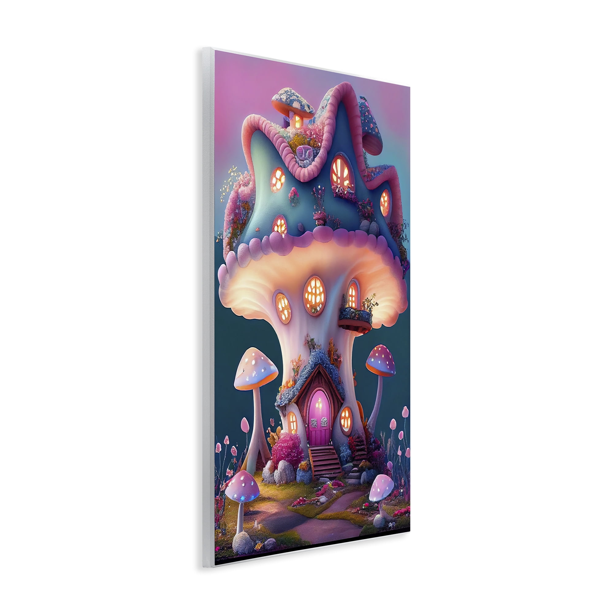 Stupell Industries Mushroom Cottage House Town & City Painting Unframed Art Print Wall Art, 10 x 15