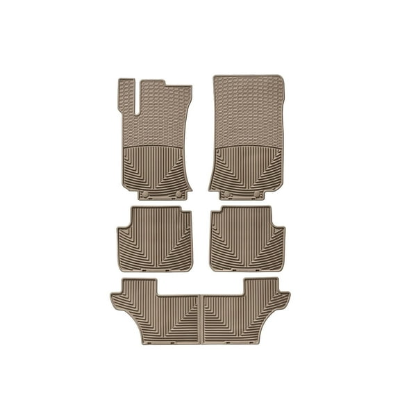 WeatherTech All-Weather Floor Mats compatible with Mercedes R 63 AMG, R-Class - Complete Set (1st, 2nd, & 3rd Row), Tan