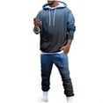 thumbnail image 1 of Blusa de manga larga con estampado de cuello con capucha para hombre de moda + conjuntos de pantalones sueltos Pompotops  oipoqjl51932, 1 of 5