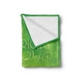 thumbnail image 2 of Green Soft Flannel Fleece Throw Blanket, Happy Greetings Shamrock Daisy and Leprechaun Hat Holiday Illustration, Cozy Plush for Indoor and Outdoor Use, 70" x 90", Green, by Ambesonne, 2 of 5