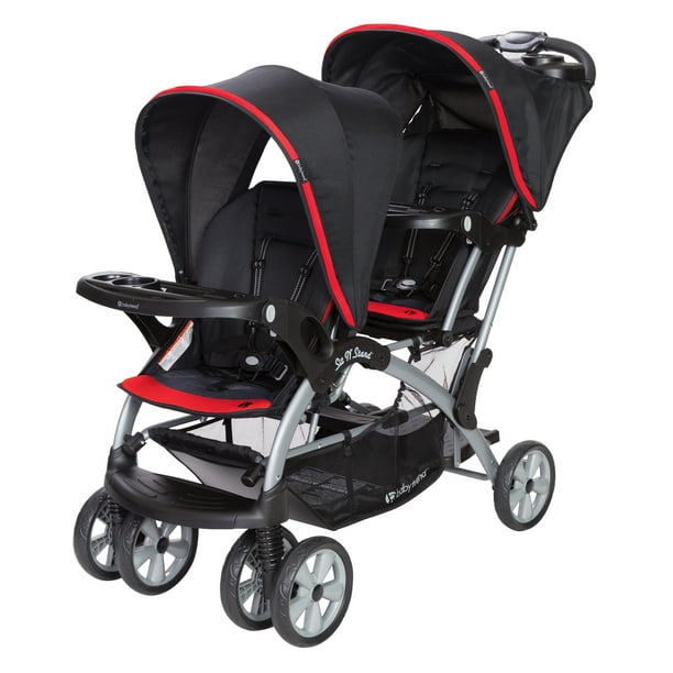 Baby Trend Sit N Stand Double Stroller, Optic Red - Walmart.com ...