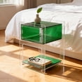 thumbnail image 4 of Acrylic Side Table, Acrylic Nightstand for Bedroom, Side Table for Living Room, Bedrooms, Offices, and More (15.7*11.8*19.7in)-Green, 4 of 11