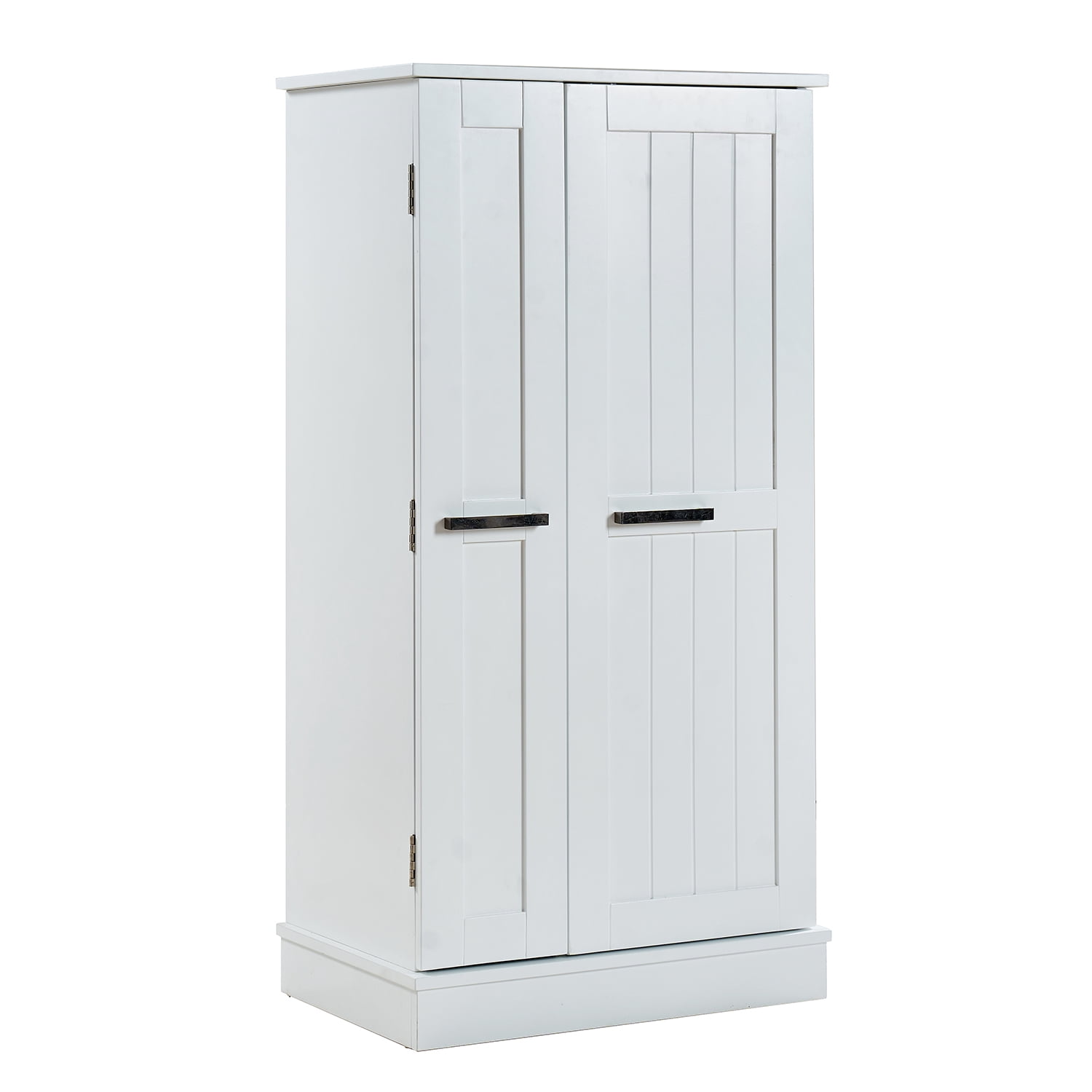 Mintazer 46.8" Tall Kitchen Pantry Cabinet, Freestanding Storage Cabinet with 2 Doors & Adjustable Shelves, Small Food Pantry Cabinet for Kitchen Dining Room Craft Room, White