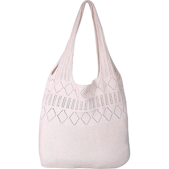 KXF Crochet Tote Bag, Women Mesh Beach Bags Boho Knitted Shoulder Bag Aesthetic Knit Tote Handbag Summer Vacation Hobo Y2k Purse for Girls
