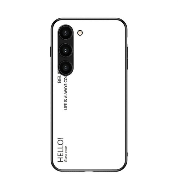 SaniMore Case for Samsung Galaxy S23 Plus 6.6" 2023, Rugged PC Back & TPU Bumpers 3-Layer Shock Absorbing Ultra-Thin Gradient Glass Anti-Fall Shock Absorption Shell for Samsung S23 Plus, White