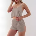 thumbnail image 3 of Bovxnpu Two Piece Sets for Women Summer,Lougewear Sets for Women,Women 2 Piece Outfit Set Sleeveless Top Short Pants Nightshirt Homewear Pajamas, 3 of 4