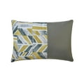 thumbnail image 4 of The HomeCentric Decorative Lumbar Pillow Cover Chartreuse Green, 12"x16" (30x40 cm) Cotton & Faux Leather Painted, Texture, Patchwork Lumbar Cushion Covers Abstarct Modern - Playful Patch, 4 of 9