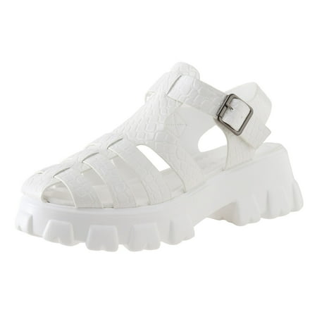 

PEASKJP Women Sandals Women s Citrine Ella Flat Comfort Sandal- Supportive Adjustable Walking Sandals (White 6.5)