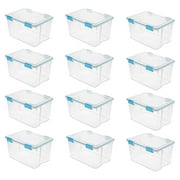 Sterilite 54 Quart Clear Plastic Stacking Storage Container Box (12 Pack)