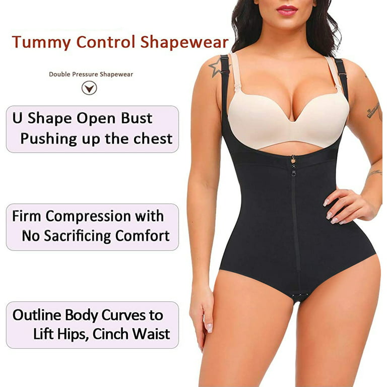 SHAPERX Women Shapewear Tummy Control Fajas Colombianas Open Bust Bodysuit  Slimm