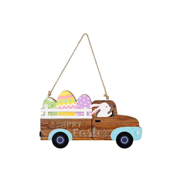 Advancent Placa de puerta de Pascua, colgante de pared de porche decorativo de bienvenida, decoración de fiesta temática, letrero, adorno de árbol, Kits de decoración para fiestas Advancent HA079132-00B