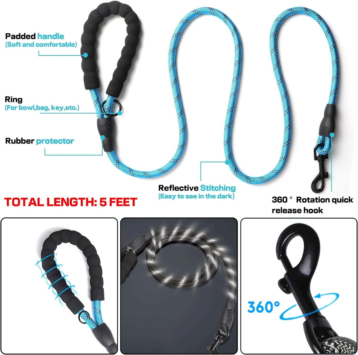 SYEENIFY No Pull Dog Harness, Adjustable Soft Padded Dog Vest, Medium Large Dog Harness with 5FT Dog Leash,Reflective No-Choke Pet Oxford Vest with Easy Control Handle orange Large