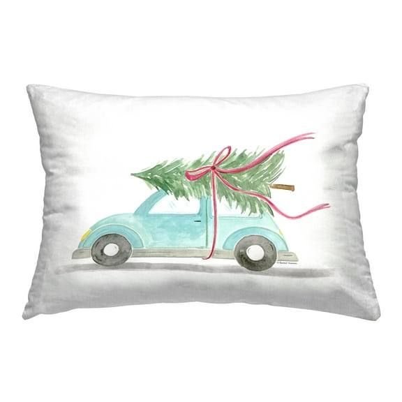 Stupell Industries Windblown Tree on Car Decorative Printed Throw Pillow Design by Rachel Nieman.