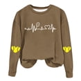 thumbnail image 1 of Timegard Chandail en Molleton Col Rond pour Femmes Épaules Tombantes Chandail Imprimé Automne Hiver Décontracté Ample Confortable, 1 of 4