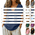thumbnail image 4 of Tshirts for Women V Neck Short Sleeve Loose Vacation Cotton Linen Blouse Summer Clothes for Women, 4 of 4