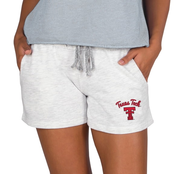 Women's Concepts Sport Ash Texas Tech Red Raiders Mainstream French Terry Tri-Blend Shorts