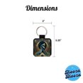 thumbnail image 5 of Wolf Howling at Moon Art Deco Faux Leather Square Keychain, 5 of 7