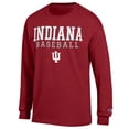thumbnail image 2 of Men's Champion Crimson Indiana Hoosiers Baseball Stack Long Sleeve T-Shirt, 2 of 3
