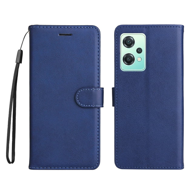 Compatible with OnePlus Nord CE 2 Lite 5G Case Premium Leather Cover with Cash Card Slots Soft TPU Back Cover Magnetic Flip Leather Wallet Case - Blue