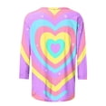 thumbnail image 4 of BLVB Tie Dye Heart Graphic T Shirt Women Valentines Shirt Cute Pattern 3/4 Sleeve Tops Spring Crewneck Tees, 4 of 5