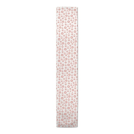 

Creative Products Coral White Anchor and Wheels 16x72 Poly Twill Table Runner