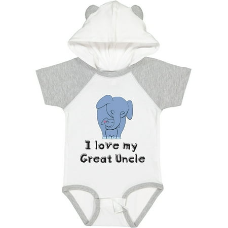 

Inktastic I Love My Great Uncle Elephant Blue Gift Baby Boy Bodysuit