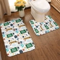 thumbnail image 2 of Honeii Back To School A Pattern Bathroom Anti-Skid Pad Bathroom Mat Vintage Seamless Pattern Not-Slip Toilet Rug Set, 2 of 6