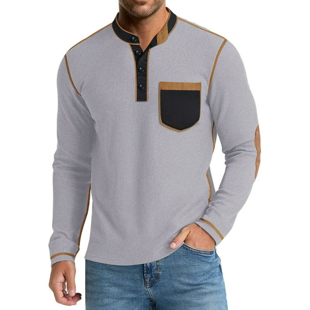 pstuiky camisa de manga larga para hombre, Sudadera informal deportiva de manga larga y cuello redondo para hombre top de hombre s