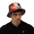 thumbnail image 5 of Vsdgher Red And Blue Sky Dragon Print Bucket Hat for Men&Women Bucket Hat Reversible Summer Double-Side-Wear Travel Gardening, Beach, Camping, Hiking, Fishing Cap, 5 of 5
